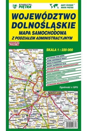 Wojew�dztwo Dolno�l�skie 1:220 000 mapa samochodowa