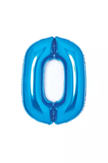Amscan Balon foliowy cyfra 0 niebieska 47x66cm