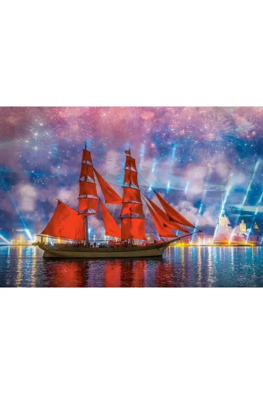 Puzzle 1000 el. Czerwona fregata Castorland