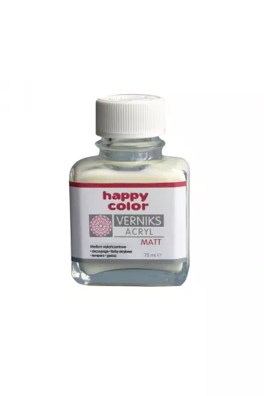 Happy Color Werniks akrylowy MATT, przezroczysty matowy, 75 ml
