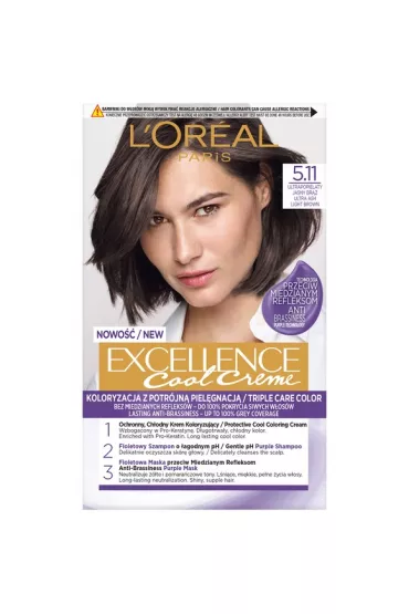 LOreal Paris Excellence Cool Creme farba do wosw 5.11 Ultrapopielaty Jasny Brz