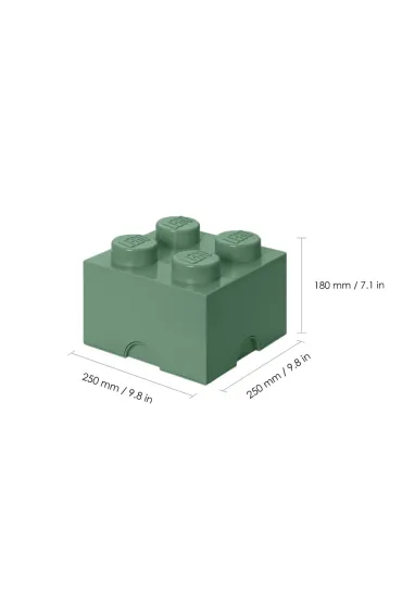 Pojemnik klocek LEGO Brick 4 Oliwkowy