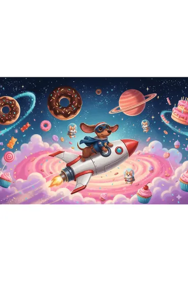 Puzzle 100 element�w Jamnik na Rakiecie TREFL 16558 TR