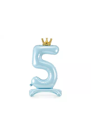 PartyDeco Stoj�cy balon foliowy 5 b��kitny 84cm