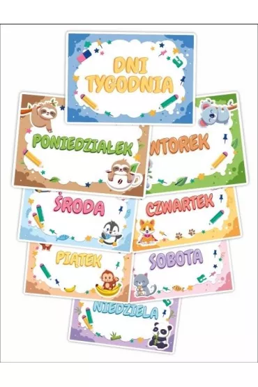 Plansze edukacyjne. Dni tygodnia