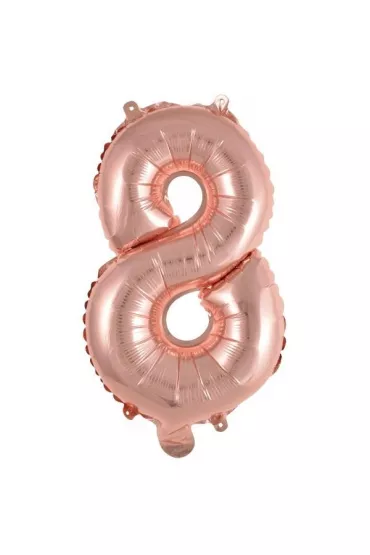 Amscan Balon foliowy mini cyfra 8 r�owe z�oto 29x40cm