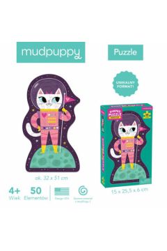 Puzzle w ksztacie postaci Kotka w kosmosie 4+ Mudpuppy
