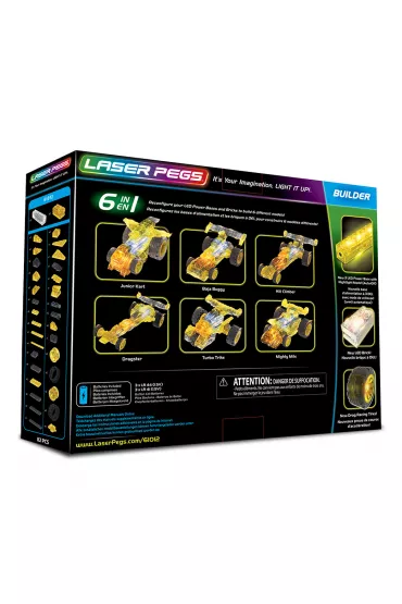 Klocki. Laser Pegs. Dragster 6 w 1