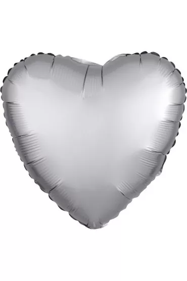Amscan Balon foliowy Lustre srebrny serce