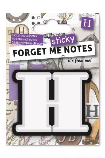 If Forget me sticky. Notes kart samoprzylepne litera H