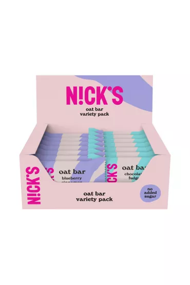 Nicks Batony owsiane Mix: Jagody i Cynamon, Czekolada i toffi zgrzewka 12 x 35 g