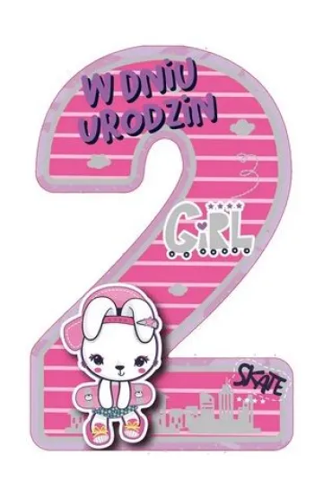 Karnet GM wycinany 2 Urodziny dziewczynka GM-952