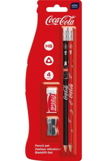 Interdruk O��wki HB 2 szt z gumk� + tempet�wka Coca-Cola