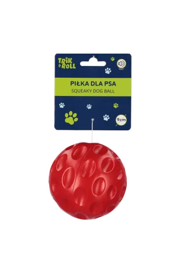 Pi�ka dla psa 9cm z d�wi�kiem czerwona TRIK&ROLL 560865