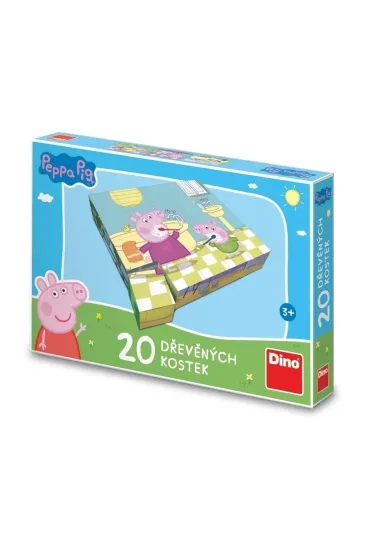 Drewniane klocki obrazkowe �winka Peppa 20el