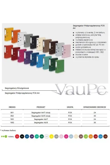 VauPe Segregator A4 okuty FCK 061/05 7 cm