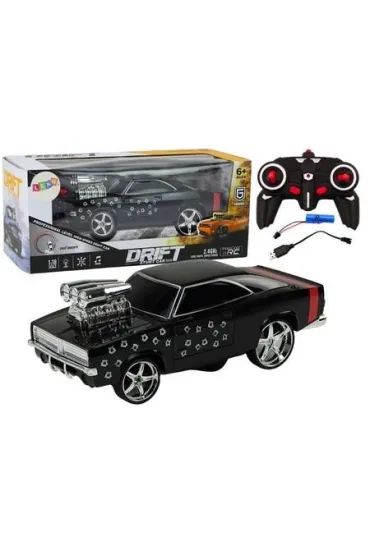 Auto R/C 1:18 Drift 360 �wiat�o d�wi�k czarny LeanToys