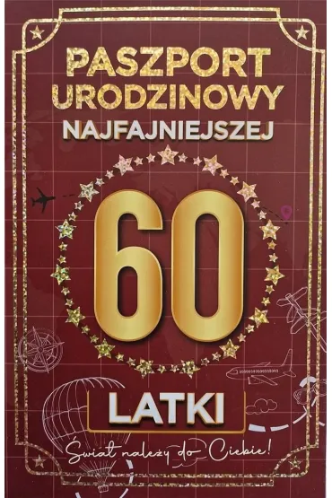 Yeku Karnet Urodziny 60 Nowy paszport damskie