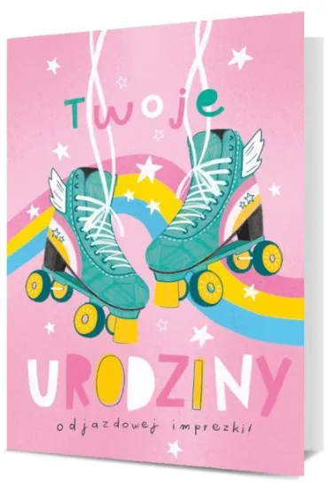 Pan Dragon Karnet B6 Urodziny dziewcz�ce - wrotki K.B6-1978