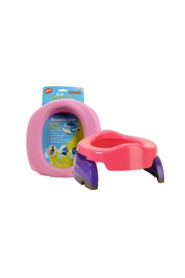 Potette Plus 2w1 Potette: Nocnik dla dziecka i nak�adka na toalet�, r�owo-bia�y