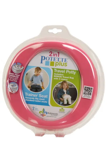Potette Plus 2w1 Potette: Nocnik dla dziecka i nak�adka na toalet�, r�owo-bia�y