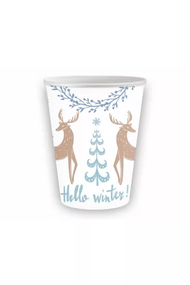 Godan Kubeczki papierowy Hello Winter 250ml 6 szt.