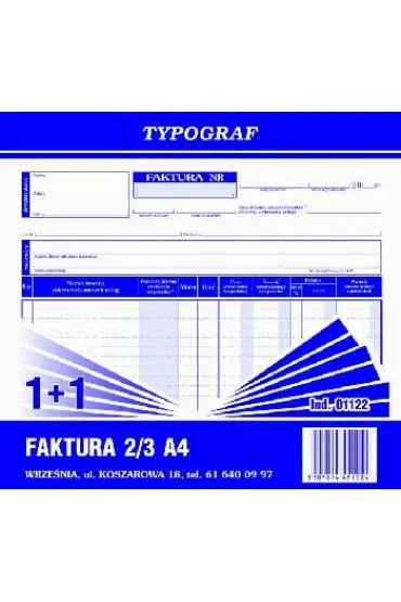 Druki samokopiuj�ce faktura vat 2/3 A4 80 kartek