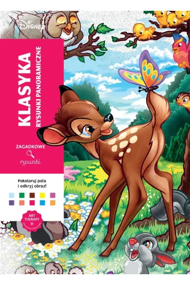 Art therapy. Kolorowanka antystresowa. Disney. Klasyka. Rysunki panoramiczne. Zagadkowe rysunki - J�r�my Mariez