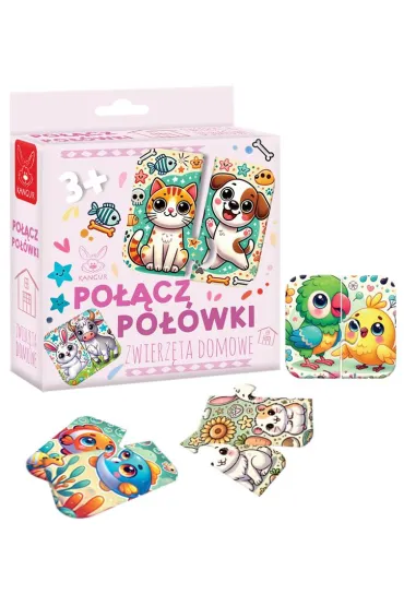 Puzzle Po��cz po��wki. Zwierz�ta Domowe Kangur