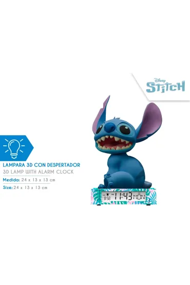Lampka 3D z budzikiem Stitch LAS3055