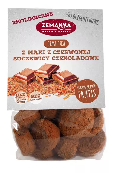 Zemanka Ciastka z m�ki z czerwonej soczewicy czekoladowe bezglutenowe 100 g Bio