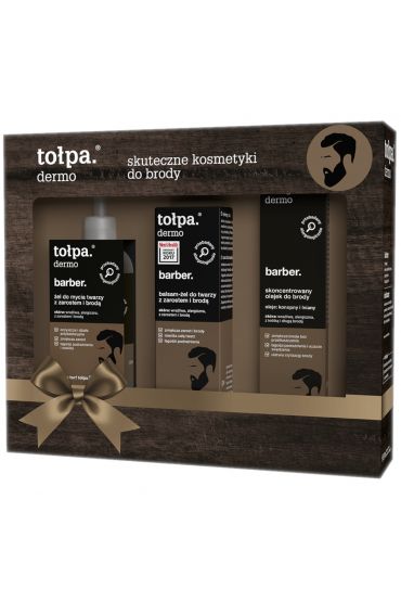 Topa Zestaw dermo barber el do twarzy + Balsam-el do twarzy + Olejek do brody 150 ml + 75 ml + 40 ml