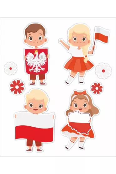 LearnHow Dekoracje okienne dwustronne Patriotyczne 02 8 szt.