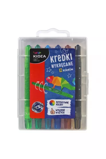 Derform Kredki wykr�cane w etui 12kol. KIDEA p12, cena za 1szt. 12 kolor�w