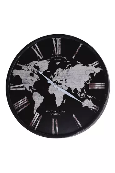 Du�y zegar �cienny Mapa �wiata 57 cm
