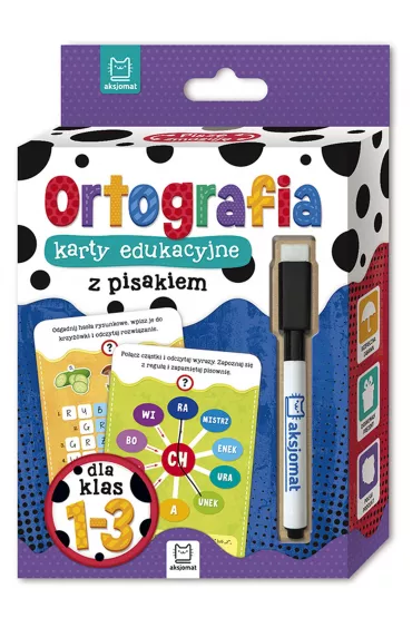 Ortografia klasy 1-3. Karty edukacyjne z pisakiem dla klas 1-3