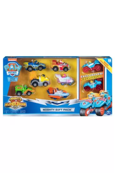 Psi Patrol Mighty Pups zestaw 8 pojazd�w Spin Master
