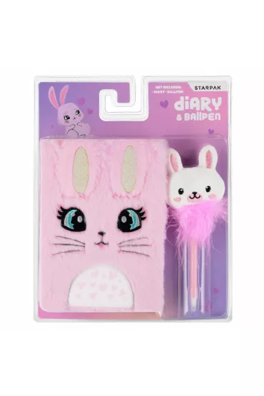 Pami�tnik pluszowy 12x18 cm z d�ugopisem Rabbit STARPAK 541492