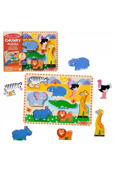 Mellisa&Doug Drewniane puzzle Zwierz�ta Safari Spin Master