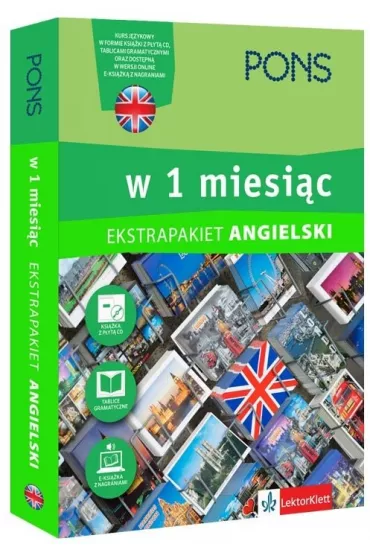 Ekstrapakiet. Angielski w 1 miesi�c z 3 tablicami j�zykowymi i kursem online