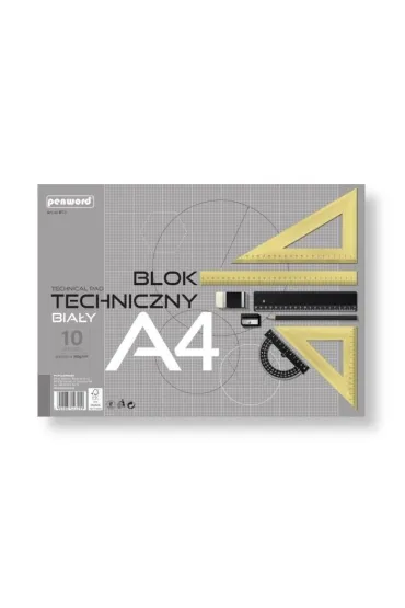Penword Blok techniczny A4 Premium bia�y 160g 10 arkuszy