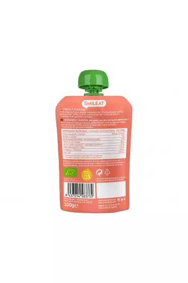 Smileat Mus z ekologicznymi truskawkami i bananem po 6 miesicu 100 g Bio