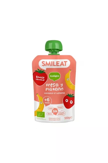 Smileat Mus z ekologicznymi truskawkami i bananem po 6 miesicu 100 g Bio