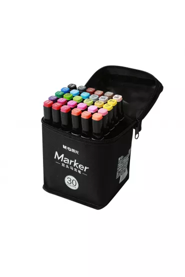 M&G Marker artystyczny alkoholowy, dwustronny, 3,2 mm; 6,2 mm, zestaw 30 kolor�w 30 szt.