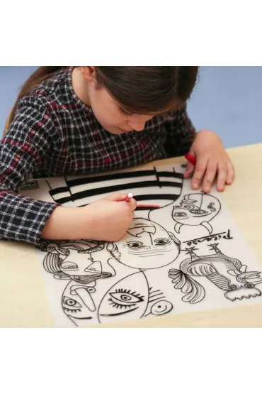 Funny Mat Transparent - Picasso. Mata do kolorowania wielokrotnego u�ytku Strigo