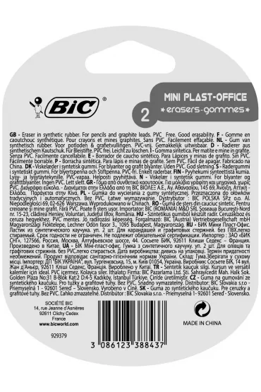 Bic Gumka Mini Plast-Office 2 szt.