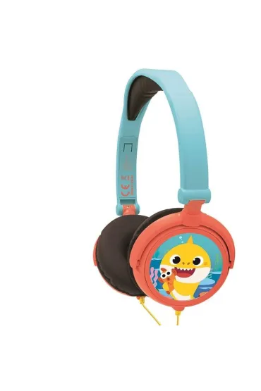 Sk�adane s�uchawki przewodowe stereo Baby Shark z g�o�no�ci� bezpieczn� dla dzieci Lexibook HP015BS