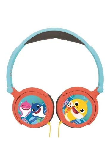 Sk�adane s�uchawki przewodowe stereo Baby Shark z g�o�no�ci� bezpieczn� dla dzieci Lexibook HP015BS