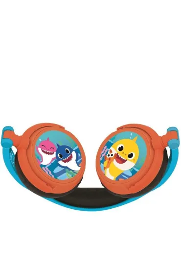 Sk�adane s�uchawki przewodowe stereo Baby Shark z g�o�no�ci� bezpieczn� dla dzieci Lexibook HP015BS