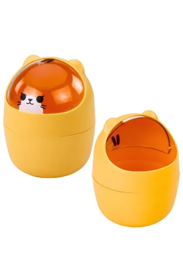 LeanToys Mini kosz na biurko Mi� pomara�czowy 1L 16cm